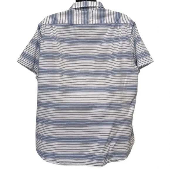 Bonobos Riviera Striped Short Sleeve Button Down Blue White Mens Slim XXL - Picture 4 of 10